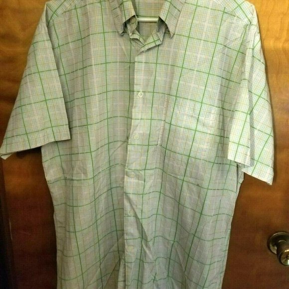 Sette Ponte Mens Plaid Short Sleeve Button Up - Picture 1 of 3